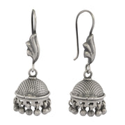 Oxidised Jhumka Silver Drop earrings