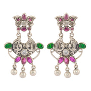 Oxidised colorful drop earrings