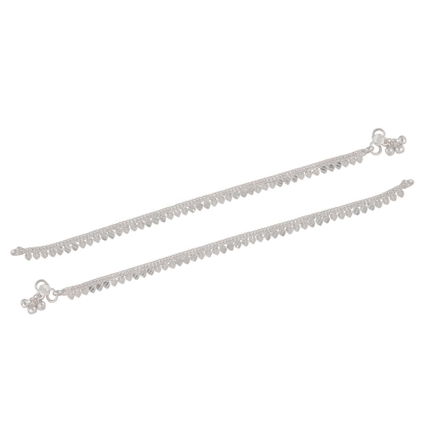Simple Silver Heart chain anklet