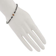 Rudraksh and Black beaded silver bracelet - Unisex