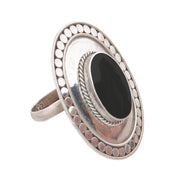 Oval black onyx cocktail ring