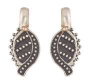 Oxidised Silver textured Leaf earrings
