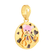 Kids enamel Teddybear gold pendant