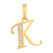 Kids Gold Stone studded 'K' Letter pendant
