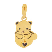 Kids enamel Cat gold pendant