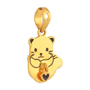 Kids enamel Cat gold pendant