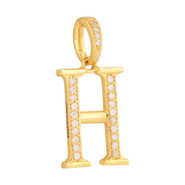 Kids Gold Stone studded 'H' Letter pendant