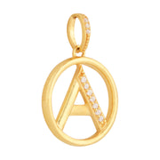 Kids Gold Stone studded 'A' Letter pendant