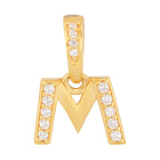 Kids Gold Stone studded 'M' Letter pendant