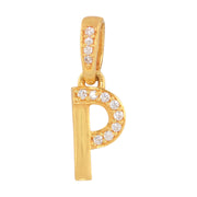 Kids Gold Stone studded 'P' Letter pendant