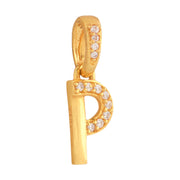 Kids Gold Stone studded 'P' Letter pendant