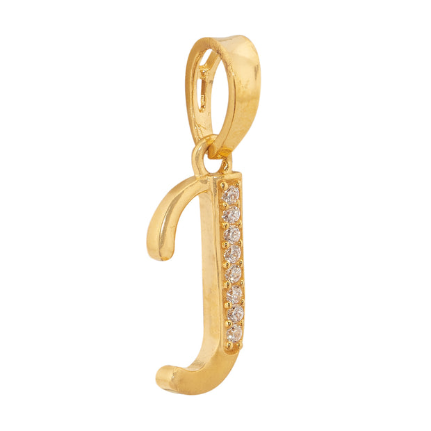 'J' Alphabet Gold Pendant
