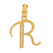 'R' Alphabet Gold Pendant