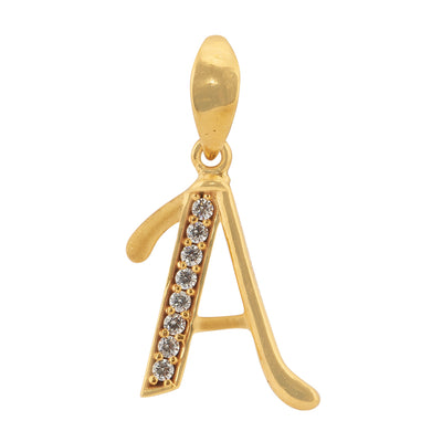 'A' Alphabet Gold Pendant