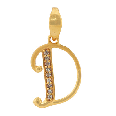 'D' Alphabet Gold Pendant