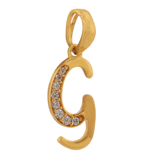 'G' Alphabet Gold Pendant
