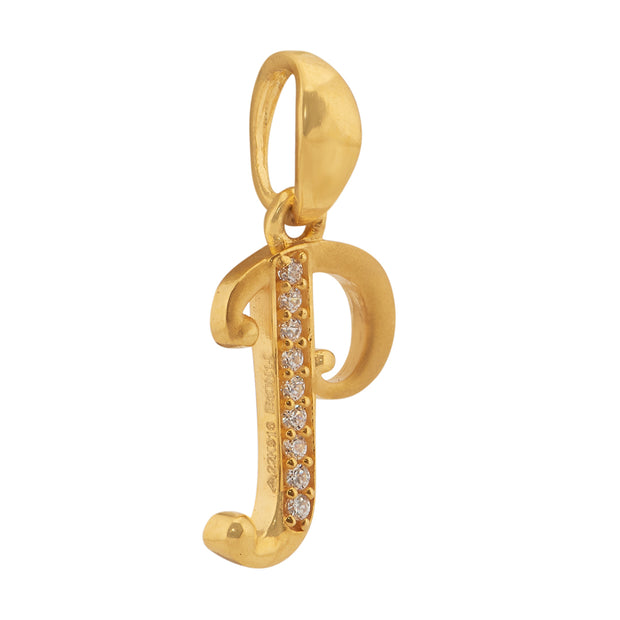 'P' Alphabet Gold Pendant