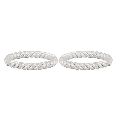 Silver Rope design Toe rings