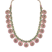 Ruby and Greenstone Multi-pendant necklace