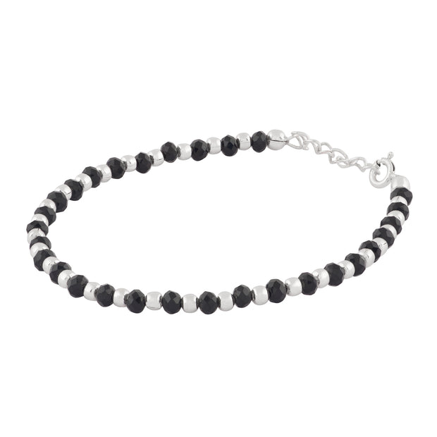 Black and silver beaded bracelet - Unisex