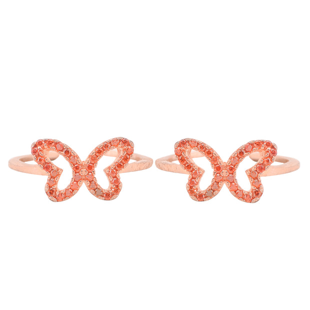 Red Butterfly adjustable toe rings