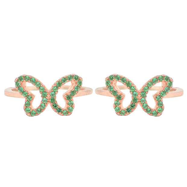 Green Butterfly adjustable toe rings