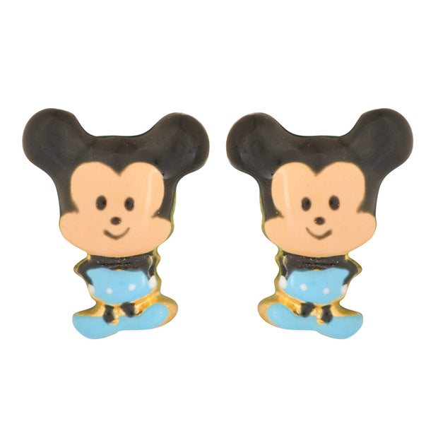 Kids enamel Mickey Mouse gold studs