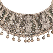 Temple Silver Dashavatar choker necklace