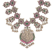 Temple Silver Ruby Lakshmi necklace