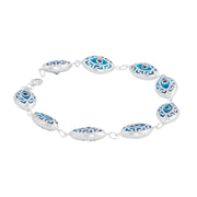 Blue Evil-eye silver bracelet - Unisex
