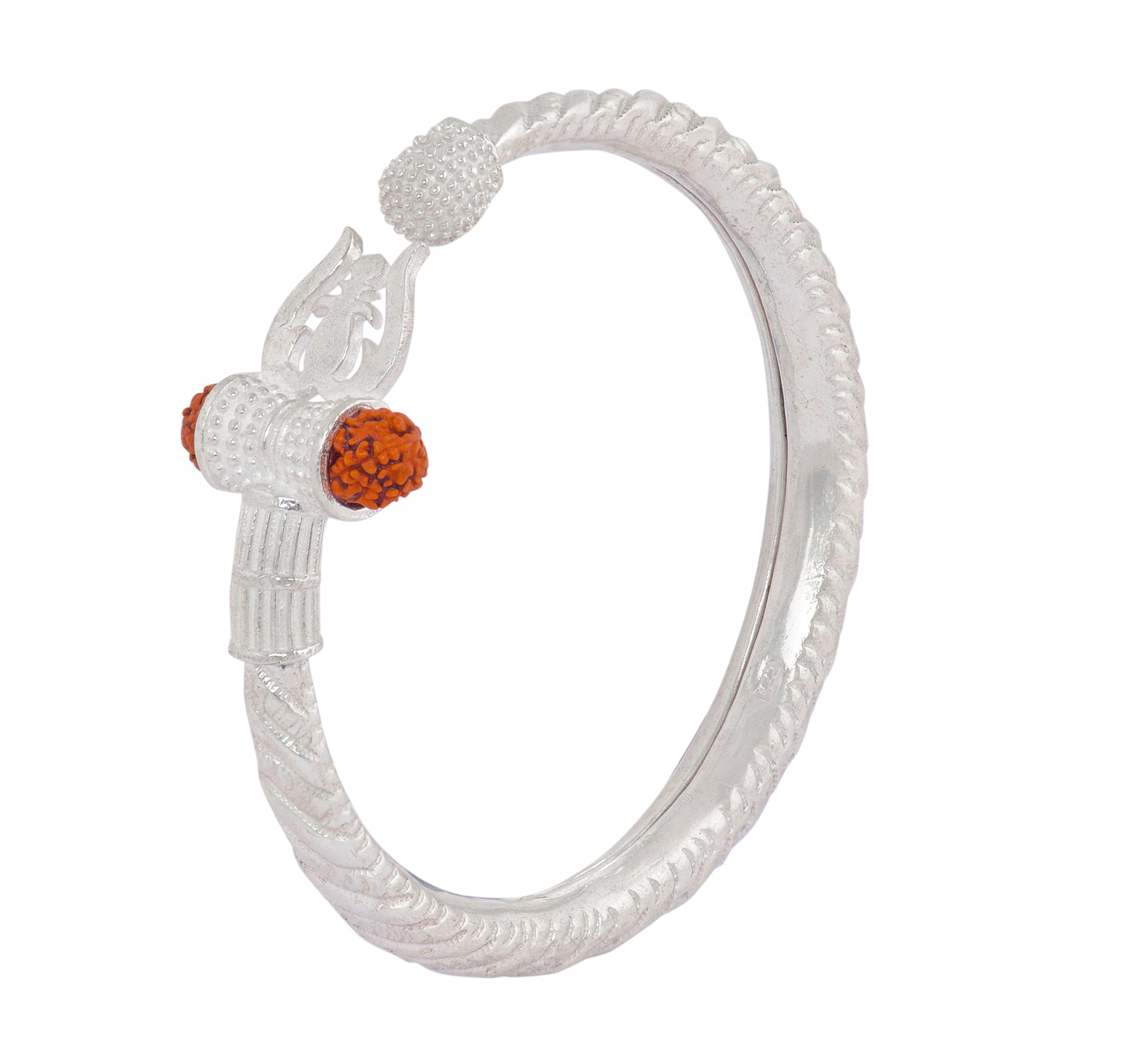 Mens Silver Trishul Dhamru Rudraksh Kada – Abaran Timeless Jewellery ...