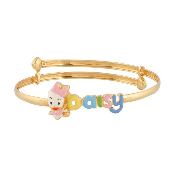 Kids Gold Enamel Daisy Duck Adjustable Bangle